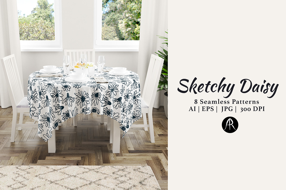 Sketchy Daisy Naive Floral Patterns, a Pattern Graphic by Rose Design (Photo 6 of 9)