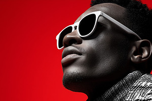 Stylish young black man in modern, a Person Photo by MistyDay