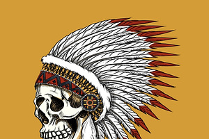 Vector Indian Skull