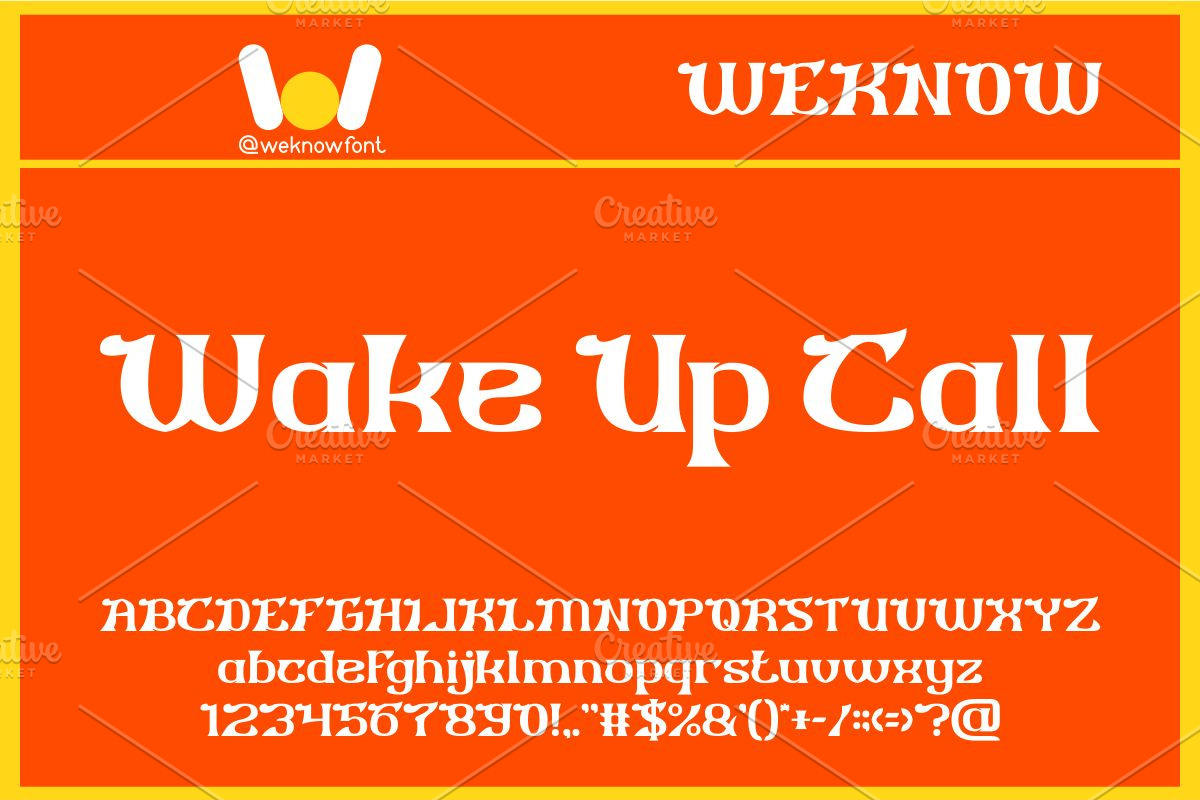 Wake Up Call font, a Font by weknow (Photo 1 of 8)
