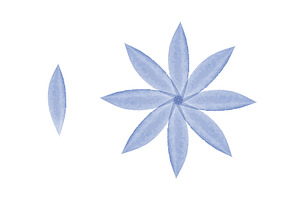 Gentle blue watercolor flower and, an Object Illustration by okskukuruza