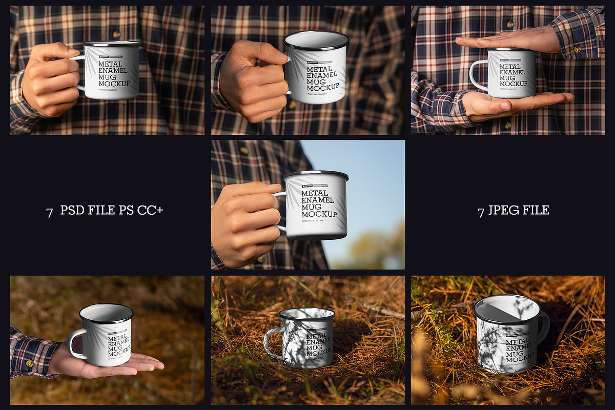 Mockup of Enamel Mug in the Hand, a Cups & Container Mockup by Grow Design Craft Studio (Photo 6 of 6)