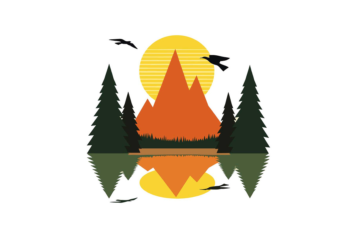 Sunset Adventure Camping Badge Set, an Object Graphic by Designs_River (Photo 7 of 13)