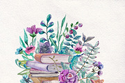 Flowers and books, an Illustration by JaneLane (Thumbnail 3 of 5)