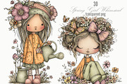 Spring Girl Whimsical Clipart, a Person Illustration by Designking (Thumbnail 1 of 5)