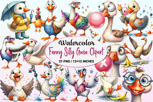 Funny Silly Goose Clipart., a Graphic by CitraGraphics