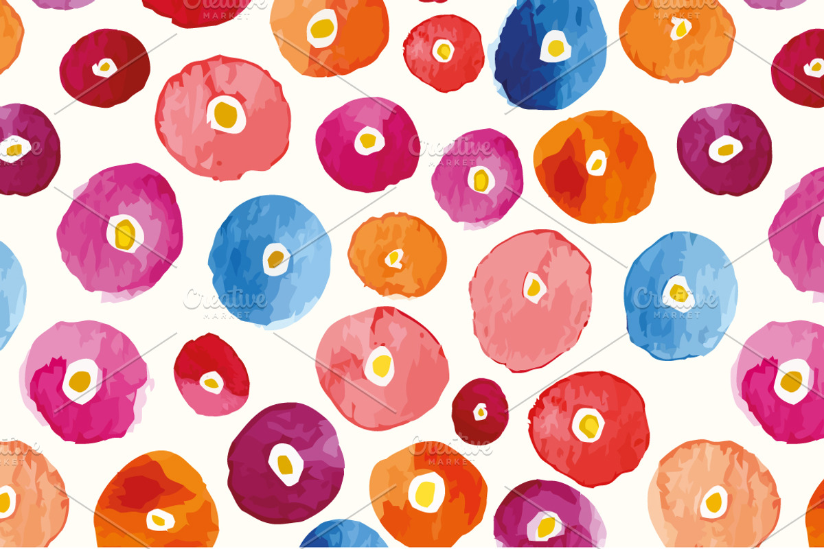 Watercolor patterns set preview 3