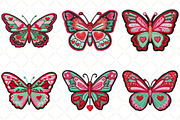 Crochet Valentines Butterfly Clipart, an Illustration by Black Bird Studio (Thumbnail 2 of 6)