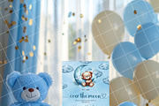 Boy baby shower invitation mockup PS, an Advertising Mockup by Blush Roses Print (Thumbnail 4 of 8)