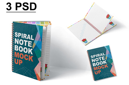 Spiral Notebook Mockup, a Product Mockup by Designbuys