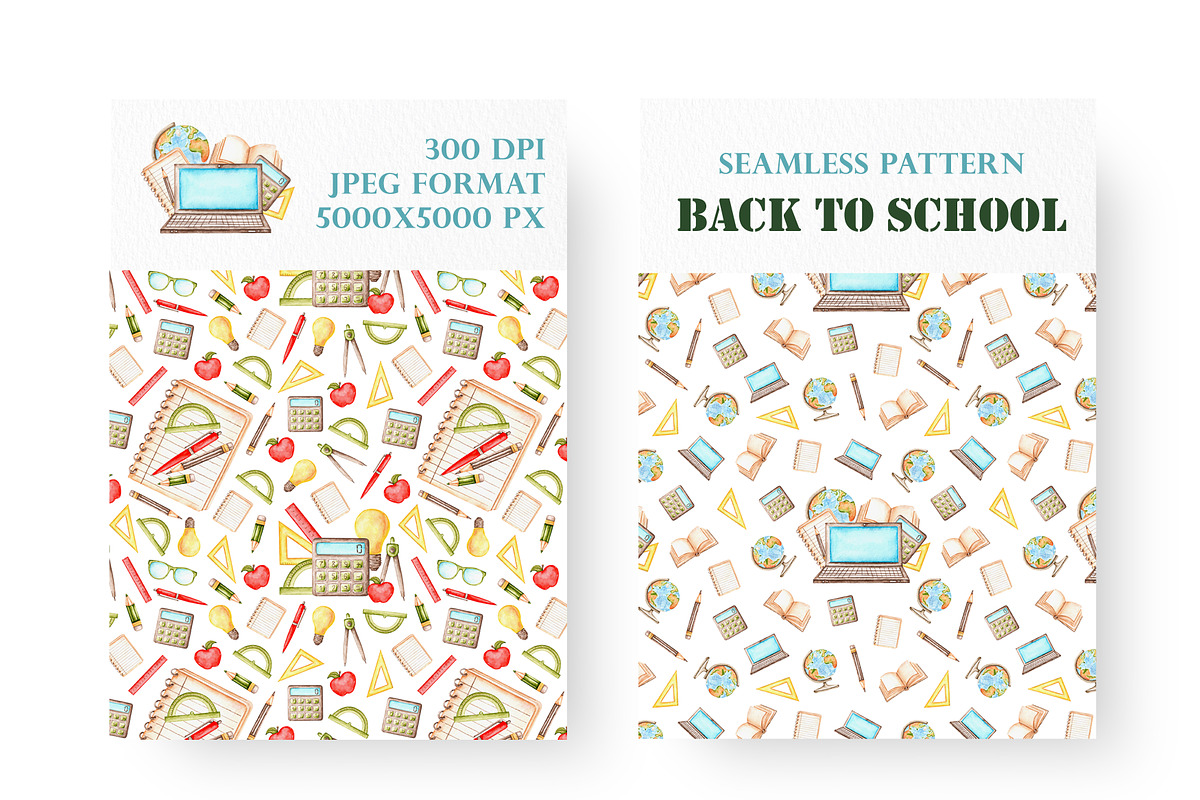 Back to school watercolor clipart., an Education Illustration by SabinaWatercolorArt (Photo 12 of 15)