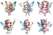 Watercolor Cute Fairy Clipart, an Illustration by DreamCafeArt (Thumbnail 2 of 3)