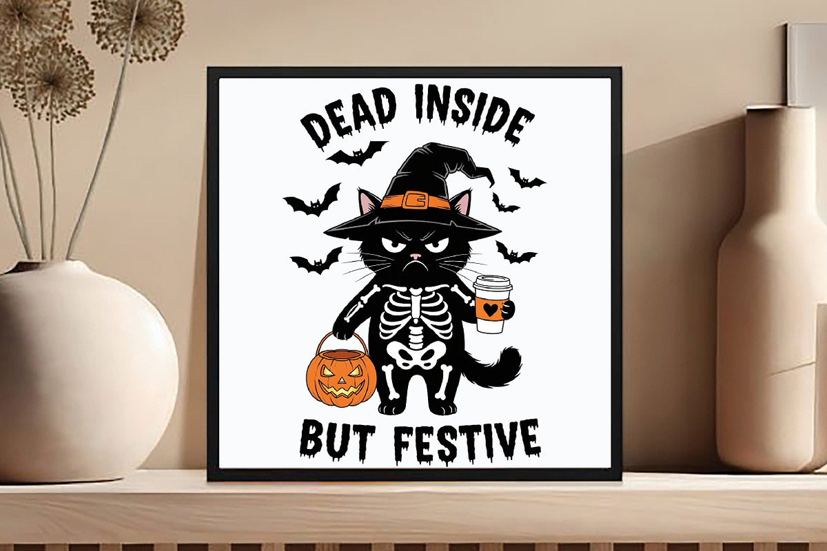 Sarcastic Halloween Cat Dead Inside, an Illustration by DreamCafeArt (Photo 5 of 7)