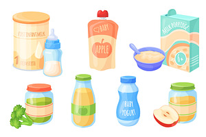 Baby food products. Infant kid, a Food Illustration by Stock-Smart-Start
