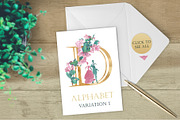 Romantic Alphabet Letters Floral PNG, an Illustration by ColorfulNest (Thumbnail 2 of 5)