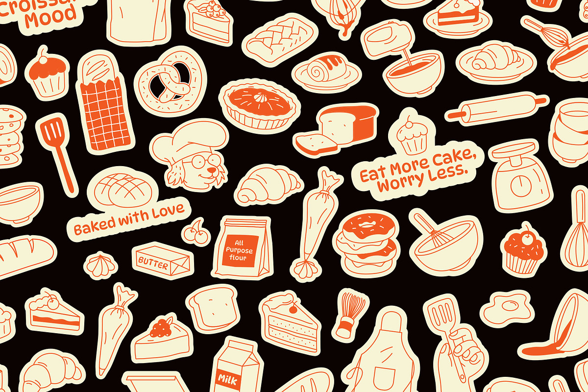 Pastry Lover Stickers, a Solid Icon by Pixflow (Photo 6 of 6)