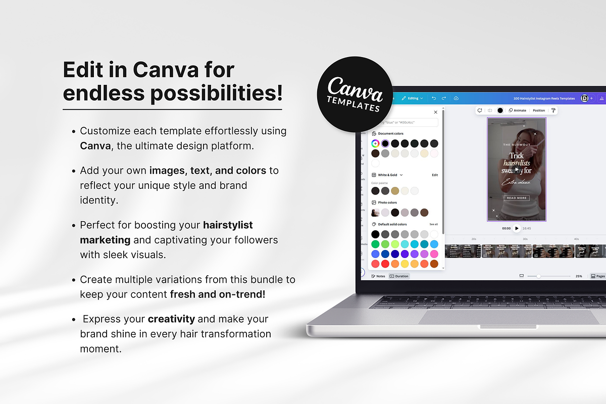 100 Hairstylist Reels Templates, a Social Media Template by DigiPax (Photo 9 of 10)