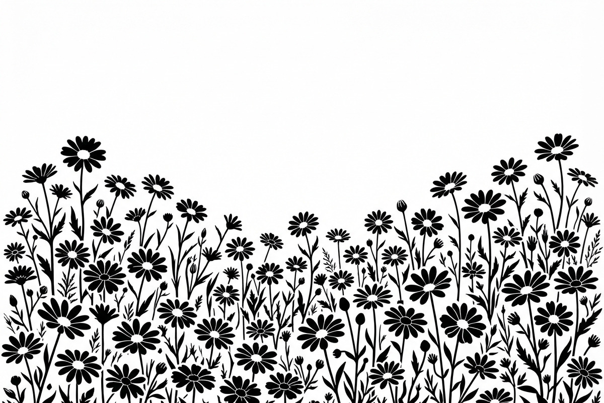 60 Daisy Flower Field Silhouette, a Seasonal Illustration by Amazin_art (Photo 12 of 36)