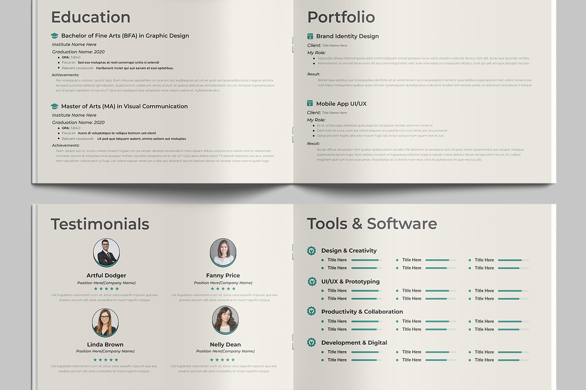 Minimalist Resume Booklet Template, a Resume Template by MightyDesign (Photo 4 of 9)