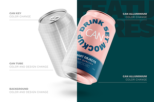 Drink Can Metallic Mockup 330ml