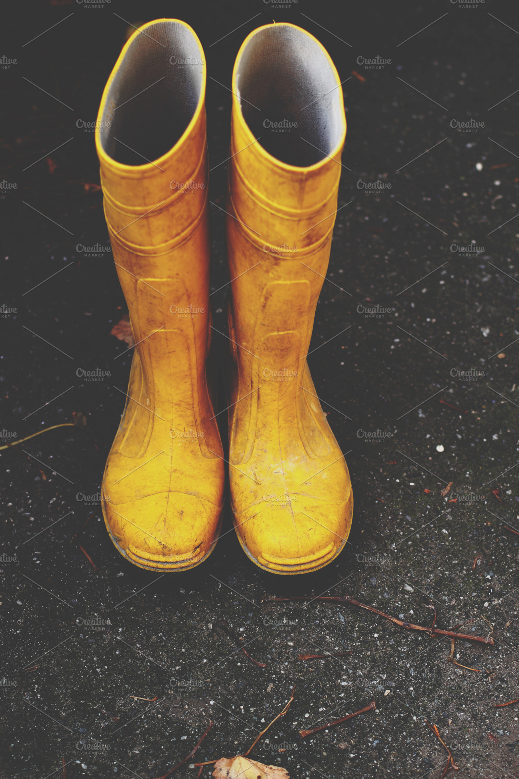 Yellow garden boots., a Photo by Maria Dattola Photography