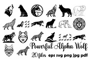 Powerful Alpha Wolf Vector Bundle, an Animal Illustration by Designer_Momina (Thumbnail 1 of 21)