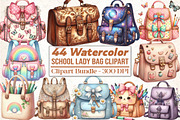 Back to School Lady Bag Clipart, an Illustration by DreamCafeArt (Thumbnail 1 of 5)