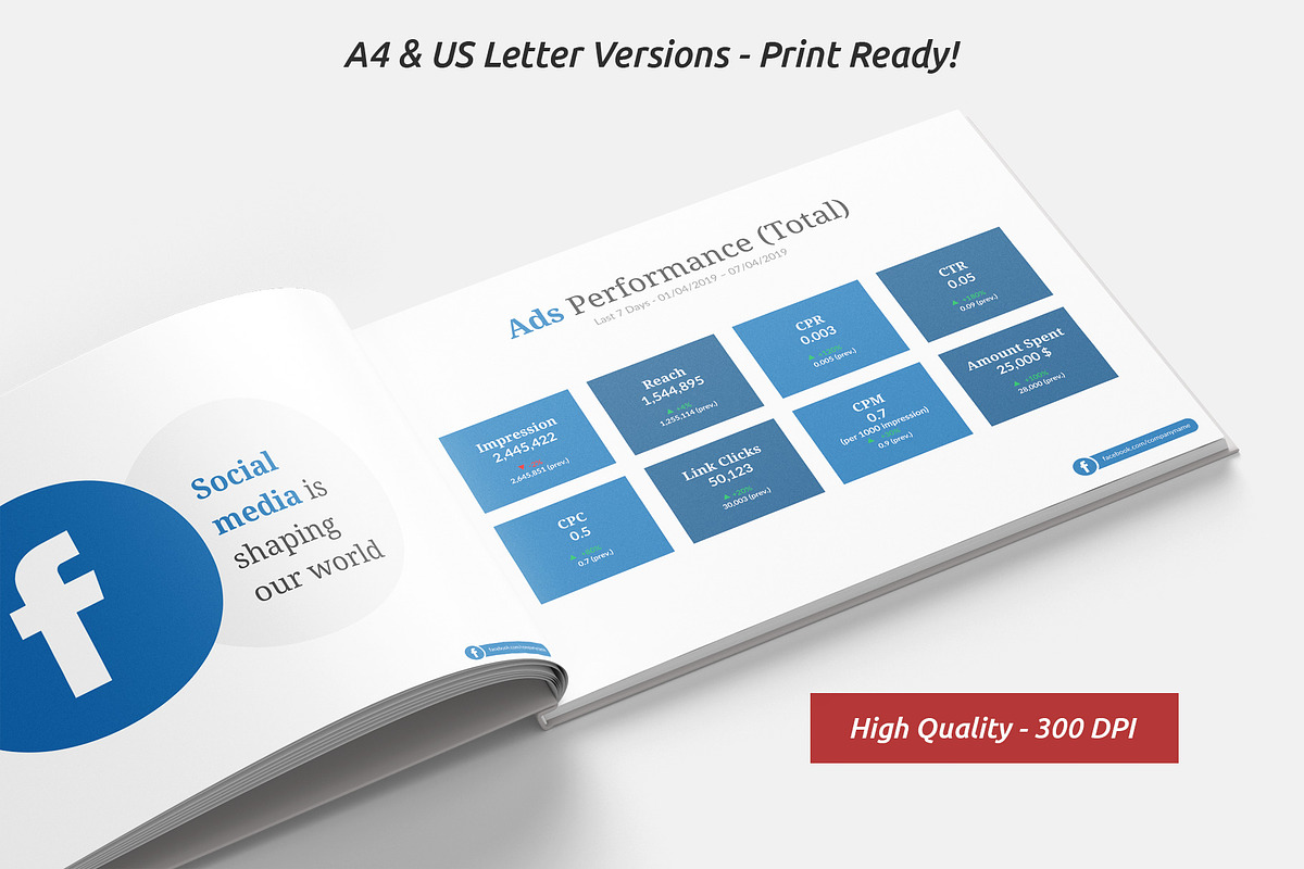 Facebook Report Keynote Template, a Presentation Template by SlideBunny (Photo 3 of 11)