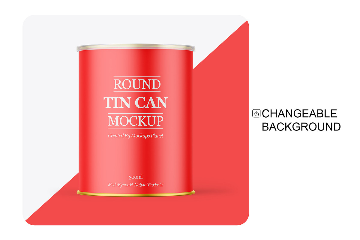 Tin Can w/ Matte Finish Mockup, a Cups & Container Mockup by Mockups Planet (Photo 6 of 7)