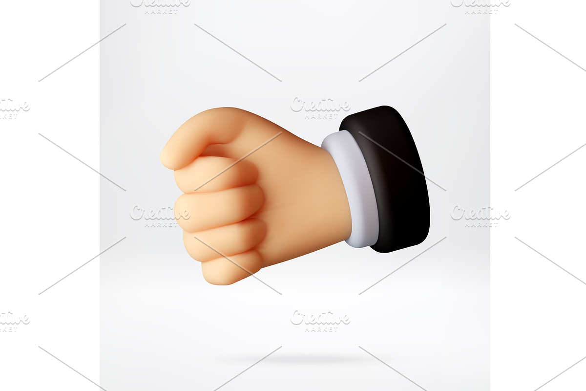 3D Businessman hand showing a fist, an Object Illustration by Abscent