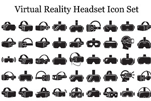Virtual Reality Headset Icon Set, a Graphic by musafir_fashion