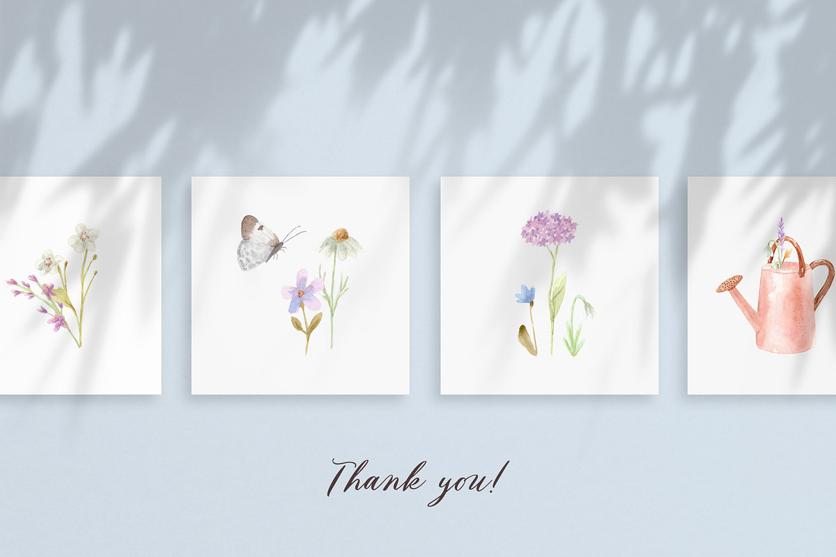 Garden Flowers. Watercolor Cliparts, a Decorative Illustration by Slastick (Photo 10 of 10)