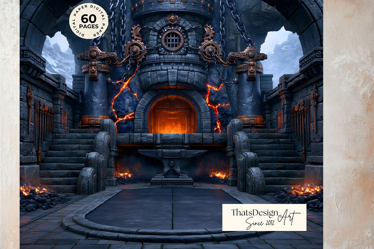 Crystal Beast Realms Backdrops, a Decorative Illustration by ThatsDesignArt (Photo 8 of 15)