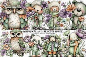 Whimsical Animals Cute Spring PNG, an Illustration by Canvas Craft