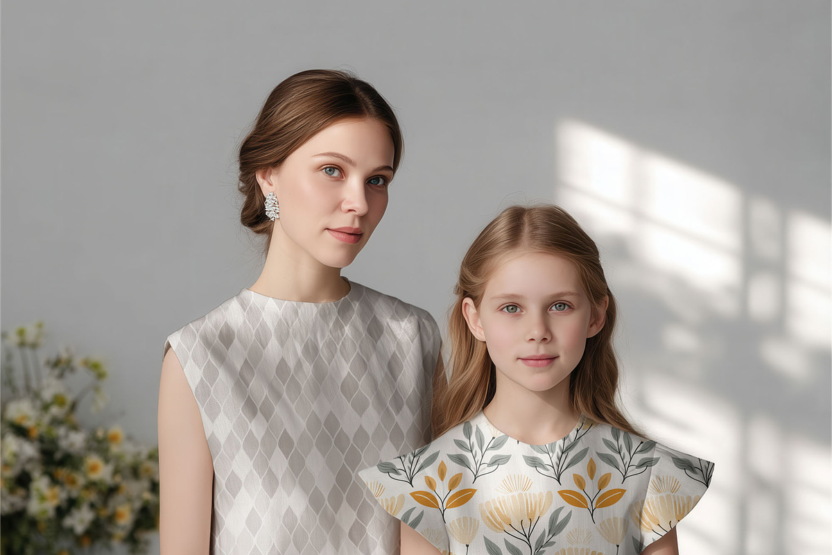 Matching Mom & Girl Mockup (PSD), a Shirt Mockup by 1001 mockups (Photo 6 of 13)