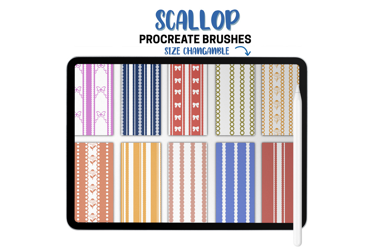 Scallop Pattern Procreate Brushes, a Brush Add-On by Brush Lab (Photo 8 of 9)