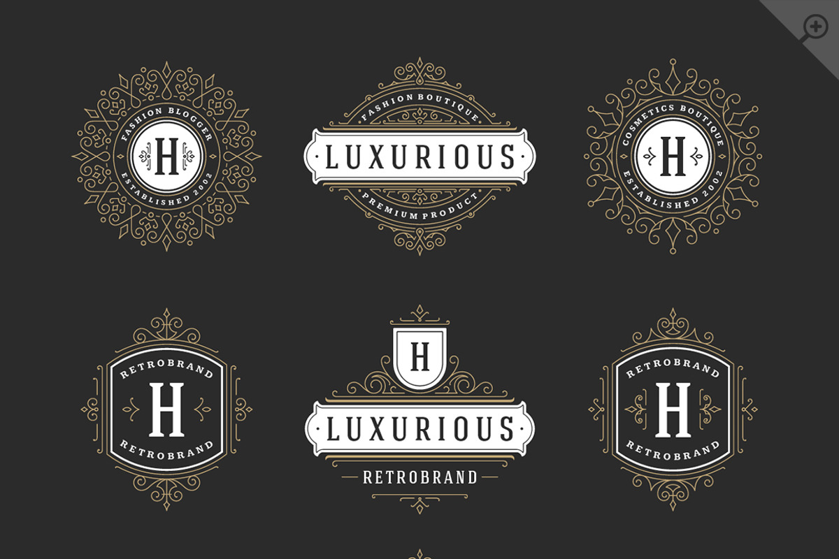 50 ornaments logos & monograms, a Branding & Logo Template by Vasya Kobelev (Photo 6 of 12)