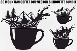 Mountain Coffee Cup Design Bundle