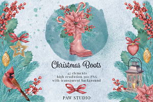 Christmas Wreaths Xmas Tree Clipart, an Illustration by PawGraphic