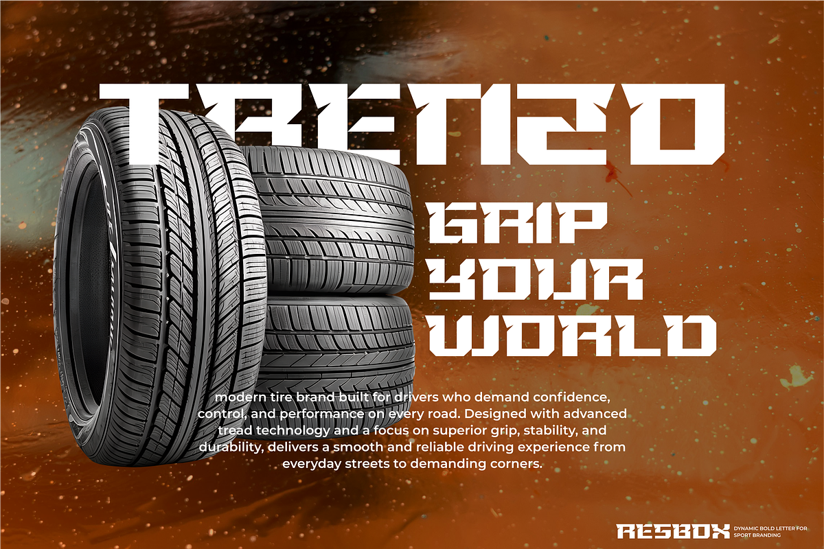 RESBOX – Bold Sport Font, a Sans Serif Font by Vroz Studio (Photo 6 of 7)