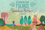 10 Foliage Seamless Pattern Overlays, a Graphic by Fendell Projects (Thumbnail 1 of 13)