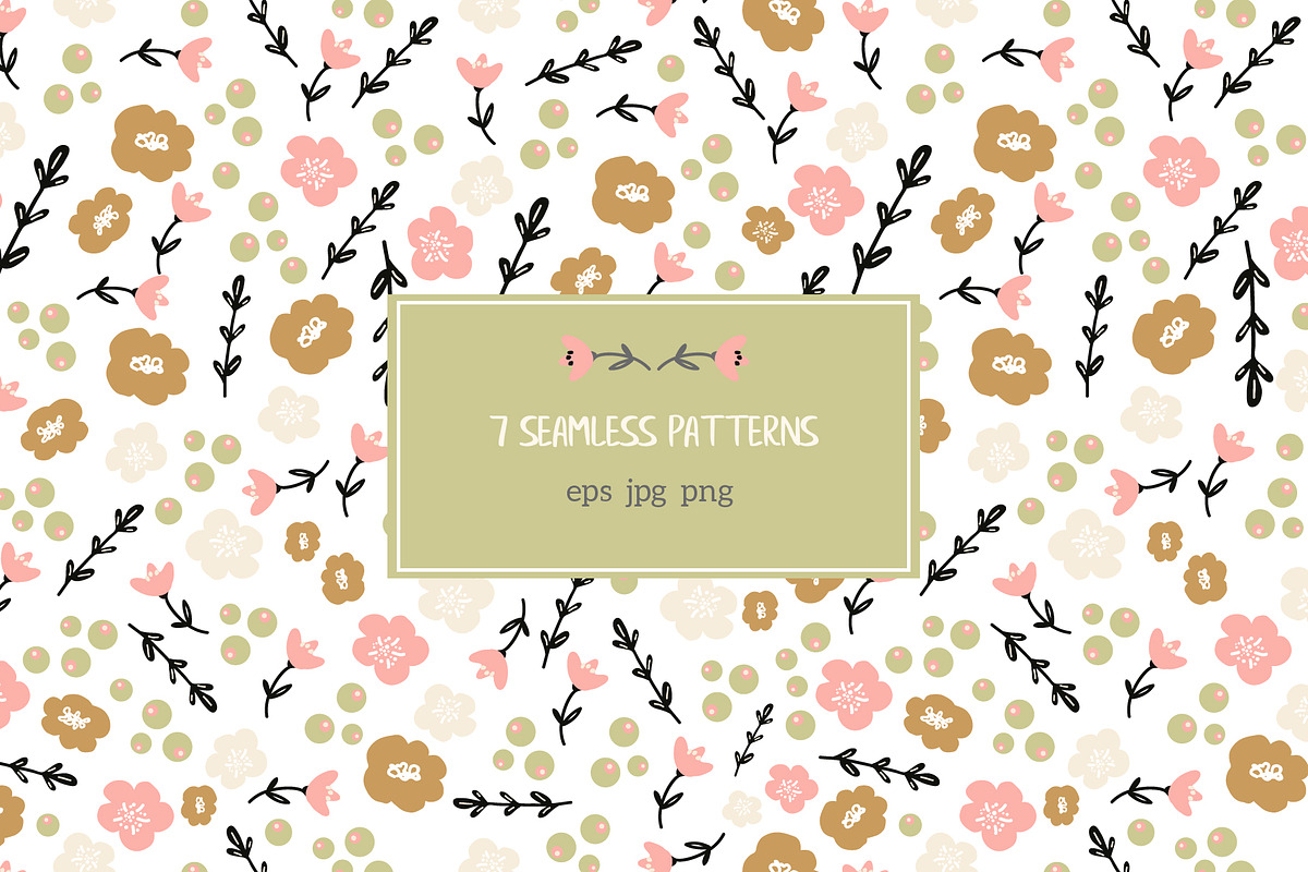 Ditsy flower pattern, a Pattern Graphic by Cozy pattern shop (Photo 1 of 10)