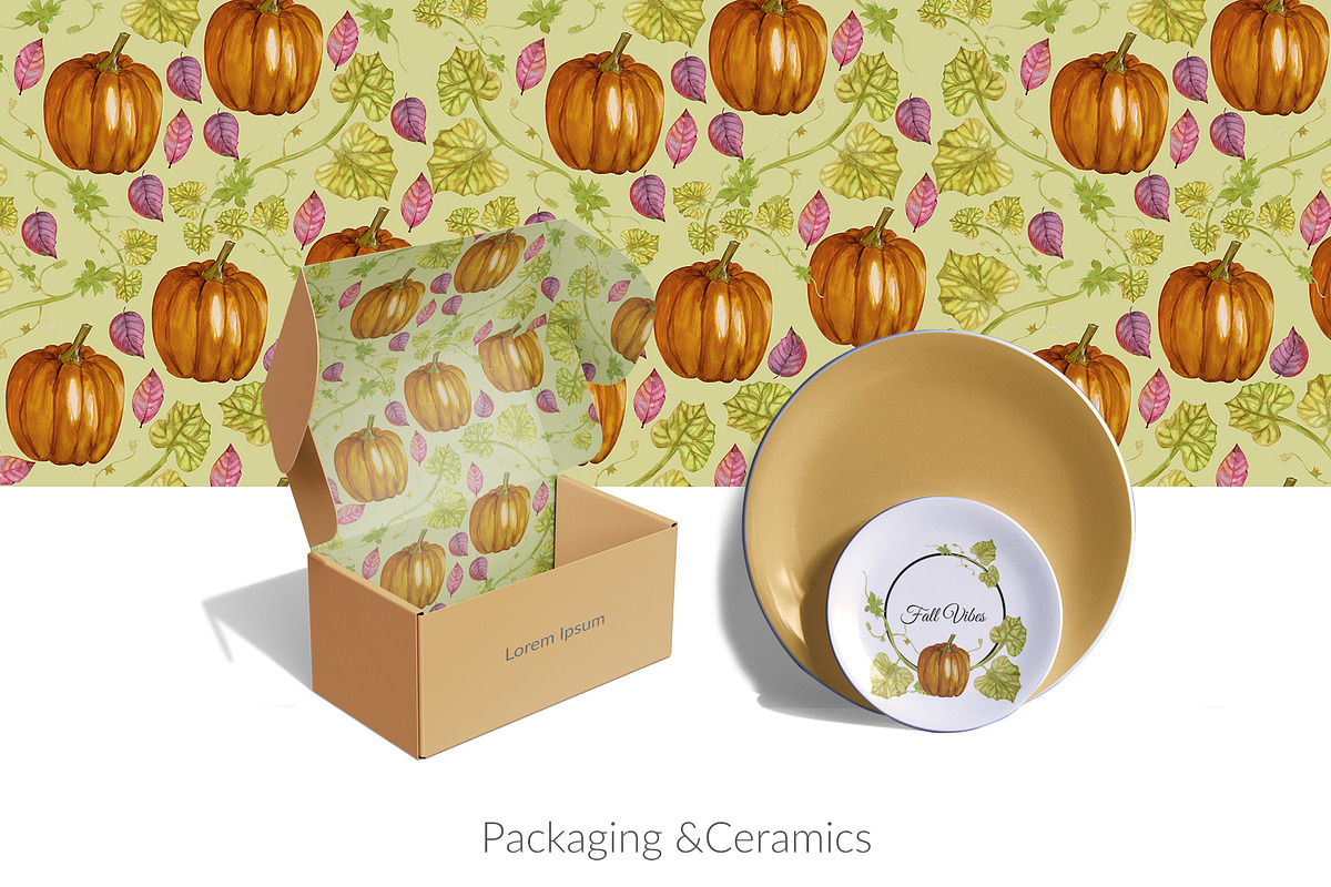 Cozy Fall Vibes Watercolor Elements, a Pattern Graphic by Sheikhadesign (Photo 5 of 7)