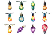 Watercolor Christmas Light, an Illustration by Design Market (Thumbnail 3 of 3)