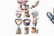 Watercolor Bakery Cooking clipart, an Illustration by Libby Wishes (Thumbnail 2 of 4)