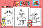 Robots Coloring Pages for Kids, a Technology Illustration by Sultana177 (Thumbnail 1 of 3)