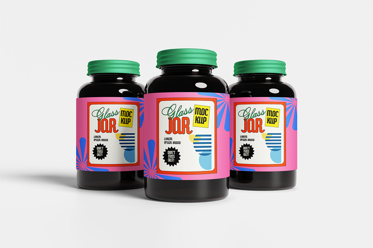 Modern Glass Jar Mockup, a Packaging Mockup by bimockup (Photo 4 of 6)