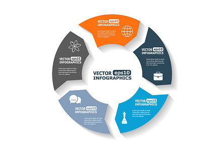 Modern circle infographics for e-bus