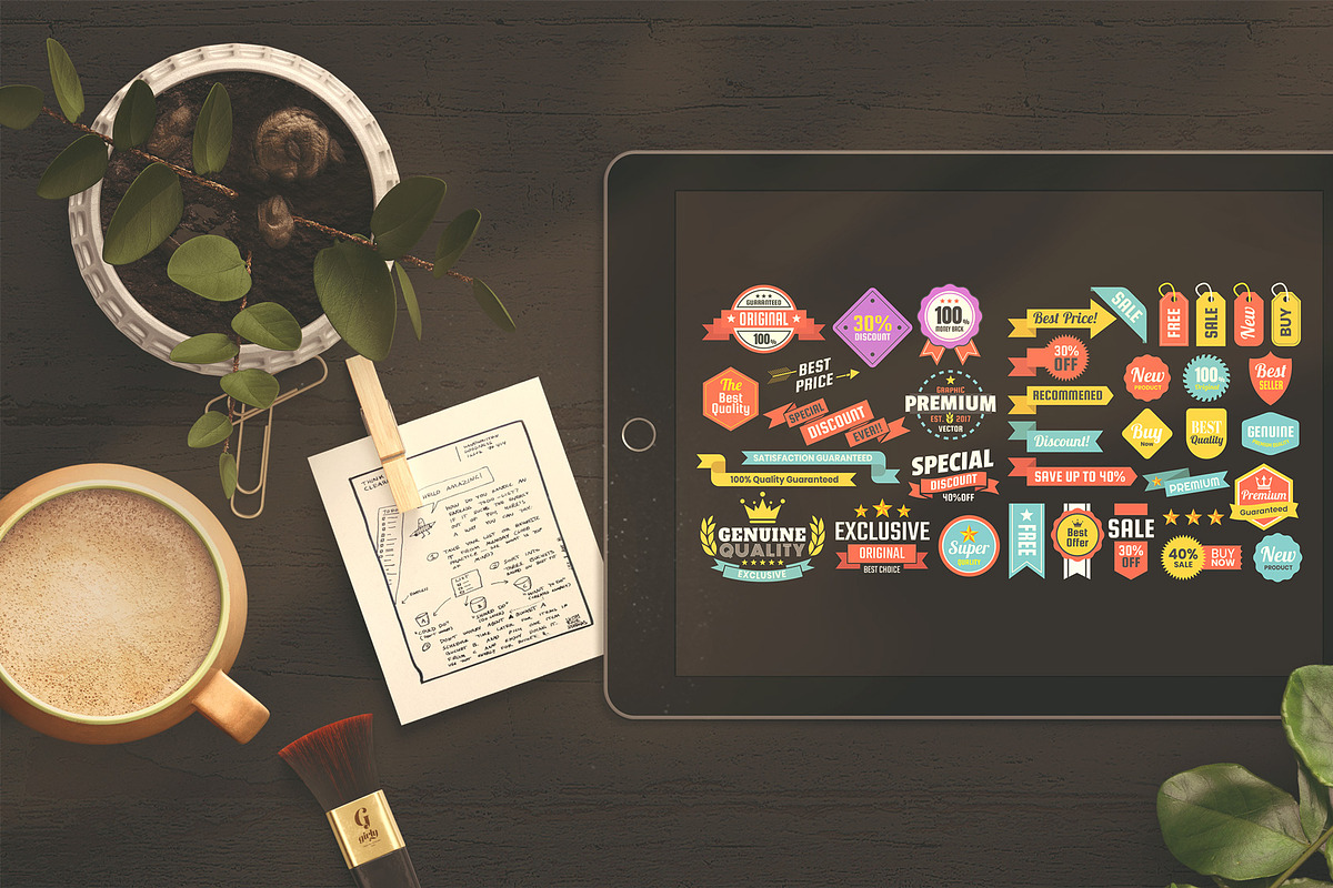 1046 VINTAGE BADGE & RIBBON, a Branding & Logo Template by Toonsteb (Photo 4 of 19)
