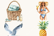 Watercolor Seaside Siesta Clip Art, an Object Illustration by Design Scotch (Thumbnail 5 of 8)